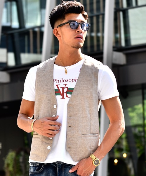 JOKER（ジョーカー）の「かすれ織りジレ フォーマル【セットアップ対象アイテムあり】（ベスト・メンズ・ベージュ/チャコール/グレー・XL/L/M）」の19枚目の写真