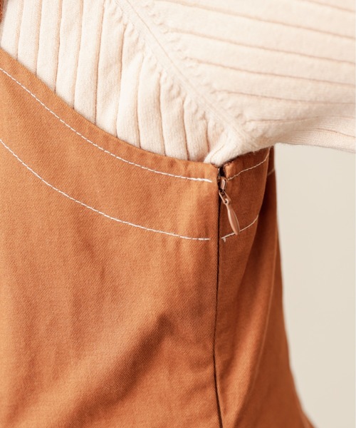 natural couture（ナチュラルクチュール）の「【WEB限定カラー有り】配色ステッチジャンスカ（ジャンパースカート・レディース・ブラウン/ブルー系その他/ベージュ・FREE）」の9枚目の写真