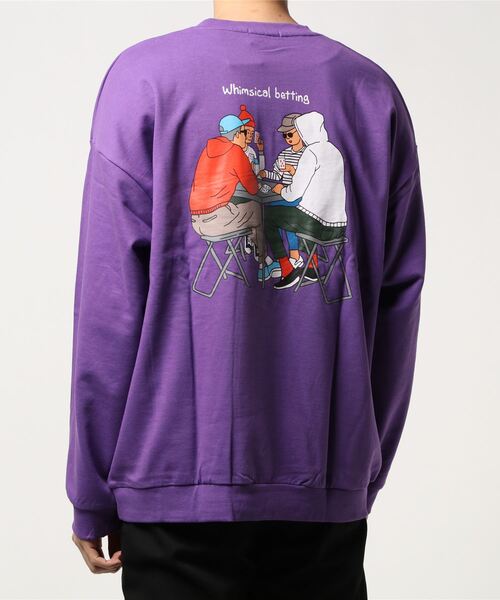STYLEBLOCK（スタイルブロック）の「裏毛イラストグラフィックプリントビッグスウェット（スウェット・メンズ・ブラック/ベージュ系その他/ブラック系その他2/パープル/ホワイト/ベージュ/パープル系その他/グレー/ブラック系その他・M/L/LL）」の17枚目の写真