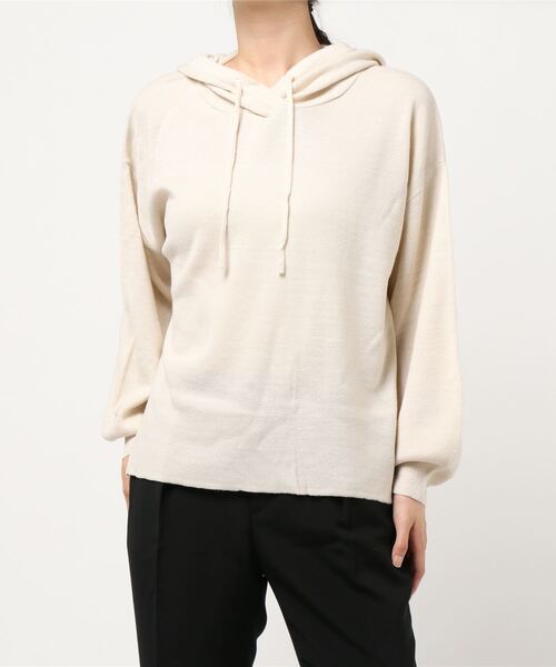 KOBE LETTUCE(コウベレタス)の「サイドスリットフーディニットトップス(ニット/セーター・レディース・アイボリー/チャコール/オレンジ/オリーブ/グレイッシュベージュ/パープル/ブラック・FREE)」の18枚目の写真