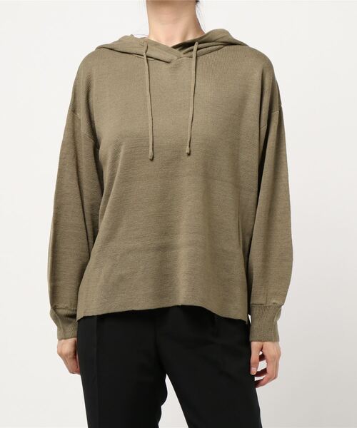 KOBE LETTUCE(コウベレタス)の「サイドスリットフーディニットトップス(ニット/セーター・レディース・アイボリー/チャコール/オレンジ/オリーブ/グレイッシュベージュ/パープル/ブラック・FREE)」の22枚目の写真