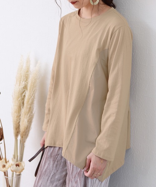reca（レカ）の「異素材ドッキングカットソー（Tシャツ/カットソー・レディース・ベージュ/ブラック・FREE）」の22枚目の写真