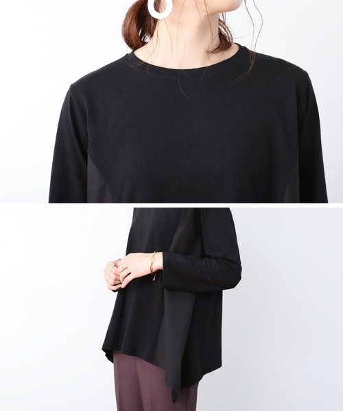 reca（レカ）の「異素材ドッキングカットソー（Tシャツ/カットソー・レディース・ベージュ/ブラック・FREE）」の18枚目の写真