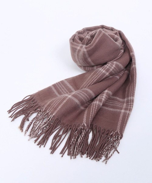 WC(ダブル シー)の「WC/ガーリーチェックストール(ストール/ショール・レディース・ピンク/ブラウン・FREE)」の5枚目の写真
