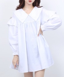 WC | WC/ビッグ襟ロングスリーブシャツワンピース(シャツワンピース)