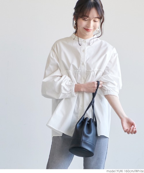 coca(coca)(コカ)の「バルーンスリーブギャザーブラウス(シャツ/ブラウス・レディース・ホワイト/ラベンダー・ONE SIZE)」の10枚目の写真