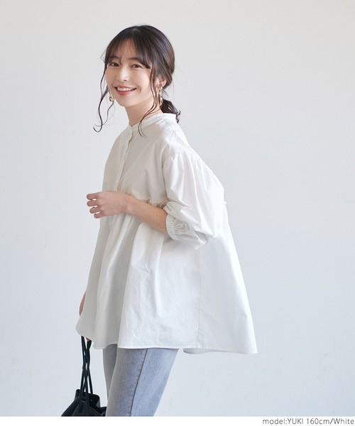coca(coca)(コカ)の「バルーンスリーブギャザーブラウス(シャツ/ブラウス・レディース・ホワイト/ラベンダー・ONE SIZE)」の13枚目の写真