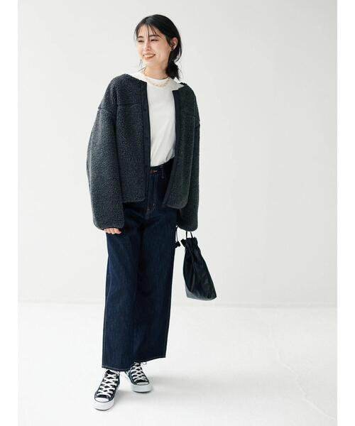 CRAFT STANDARD BOUTIQUE(クラフトスタンダードブティック)の「ボアジャケット〇*(ブルゾン・レディース・グレー/オフホワイト・M/L)」の6枚目の写真