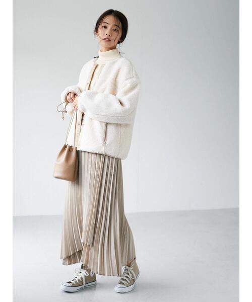 CRAFT STANDARD BOUTIQUE(クラフトスタンダードブティック)の「ボアジャケット〇*(ブルゾン・レディース・グレー/オフホワイト・M/L)」の9枚目の写真