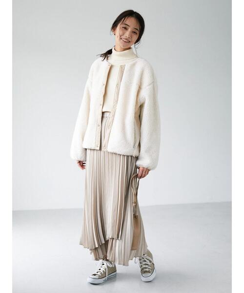 CRAFT STANDARD BOUTIQUE(クラフトスタンダードブティック)の「ボアジャケット〇*(ブルゾン・レディース・グレー/オフホワイト・M/L)」の10枚目の写真