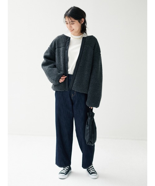 CRAFT STANDARD BOUTIQUE(クラフトスタンダードブティック)の「ボアジャケット〇*(ブルゾン・レディース・グレー/オフホワイト・M/L)」の19枚目の写真
