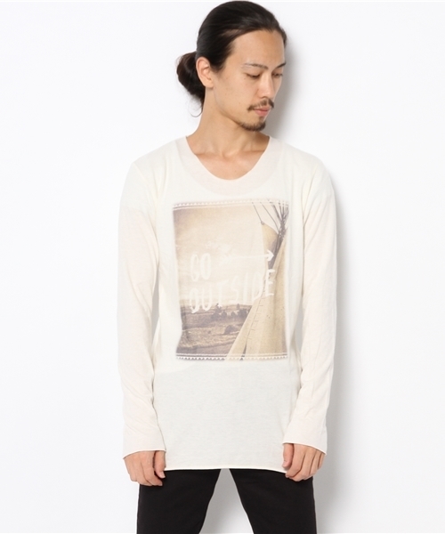 goa(ゴア)の「Grassy Teepee ロンT(Tシャツ/カットソー・メンズ・アイボリー/A・FREE)」の3枚目の写真