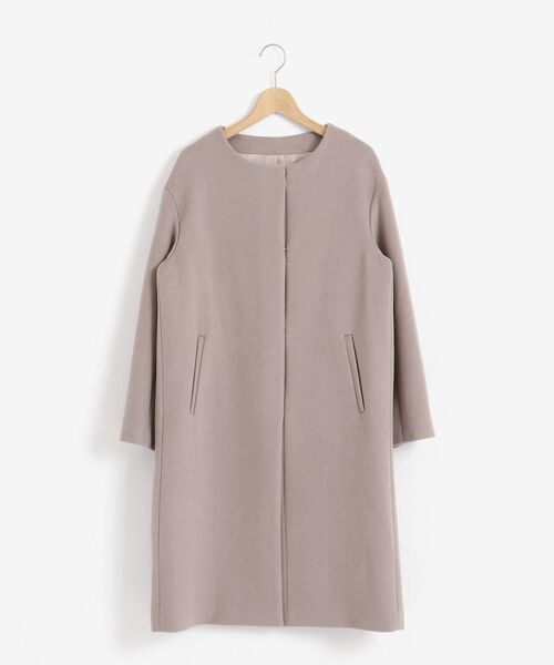 ペルルペシュ　ウールコート Perle Peche（ペルルペッシュ）の「ウールブレンドノーカラー