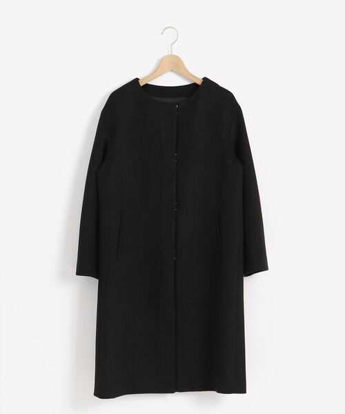 Perle Peche(ペルルペッシュ)の「ウールブレンドノーカラー Perle Peche(ペルルペッシュ)の「ウールブレンドノーカラー