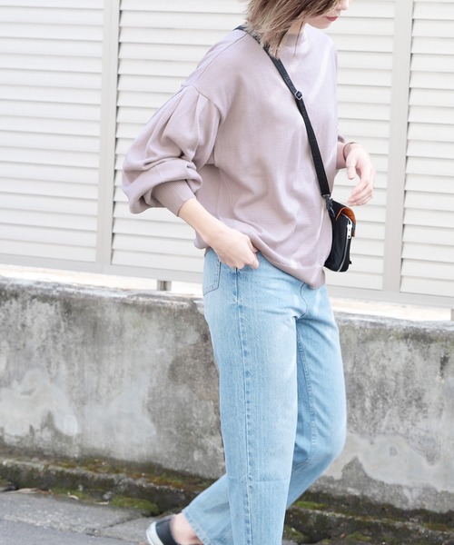 reca（レカ）の「ボリューム袖クルーネックニット（ニット/セーター・レディース・ベージュ/アイボリー/ラベンダー・M）」の12枚目の写真