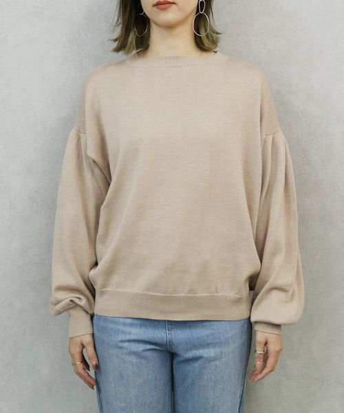 reca（レカ）の「ボリューム袖クルーネックニット（ニット/セーター・レディース・ベージュ/アイボリー/ラベンダー・M）」の20枚目の写真