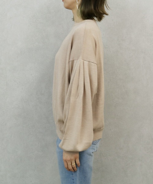 reca（レカ）の「ボリューム袖クルーネックニット（ニット/セーター・レディース・ベージュ/アイボリー/ラベンダー・M）」の21枚目の写真