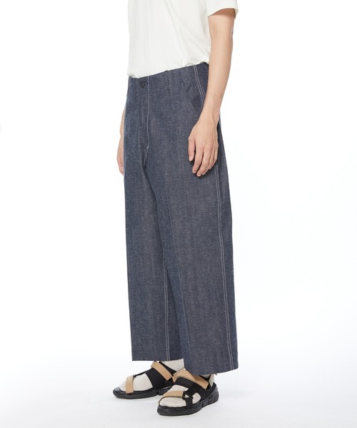 KURO(クロ)の「【KURO × J.PRESS】DENIM TROUSER(スラックス・メンズ・インディゴブルー/ホワイト・MEDIUM/LARGE/SMALL)」の5枚目の写真