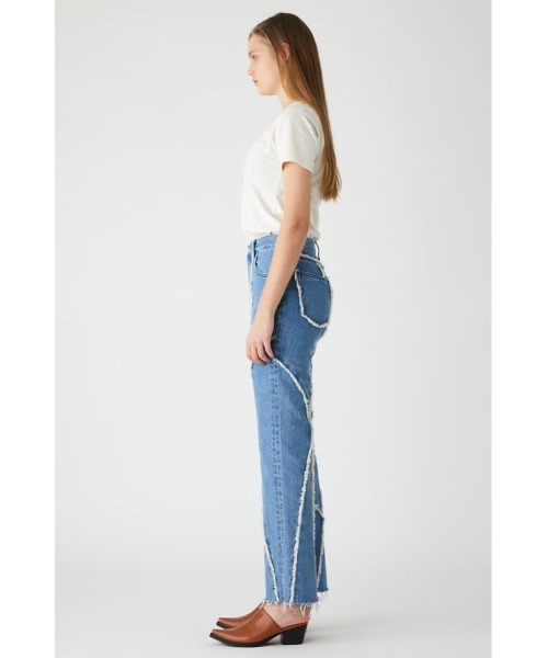 MOUSSY（マウジー）の「PATCHWORK HW FLARE（デニムパンツ・レディース・ブルー・1/2/0）」の5枚目の写真