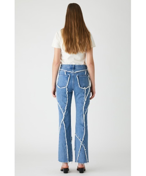 MOUSSY（マウジー）の「PATCHWORK HW FLARE（デニムパンツ・レディース・ブルー・1/2/0）」の7枚目の写真