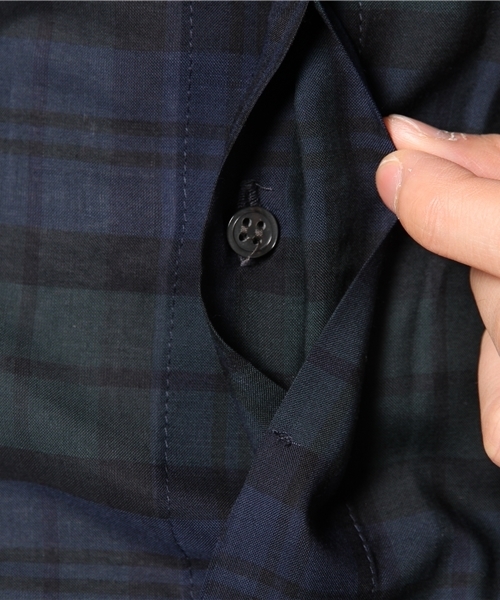 603（ロクマルサン）の「603 タータンチェックビックロングシャツ（シャツ/ブラウス・メンズ・ブラック・FREE）」の9枚目の写真