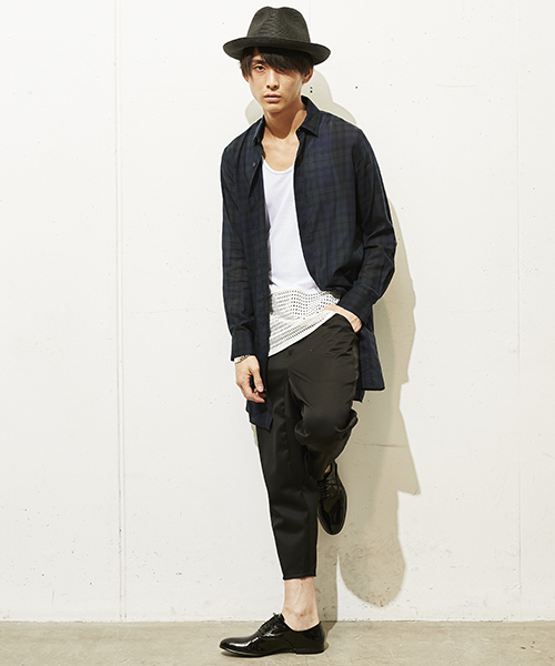 603（ロクマルサン）の「603 タータンチェックビックロングシャツ（シャツ/ブラウス・メンズ・ブラック・FREE）」の10枚目の写真