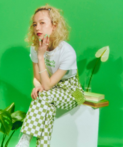 WC(ダブル シー)の「WC/フラッグチェックパンツ(スラックス・レディース・グリーン/ブラック/ブラウン・FREE)」の7枚目の写真