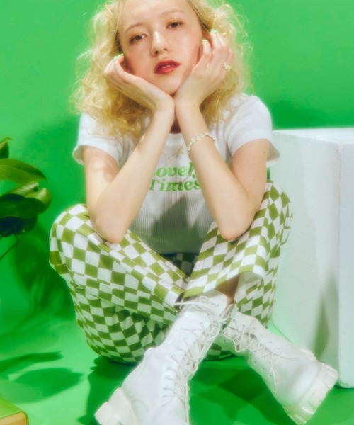 WC(ダブル シー)の「WC/フラッグチェックパンツ(スラックス・レディース・グリーン/ブラック/ブラウン・FREE)」の9枚目の写真