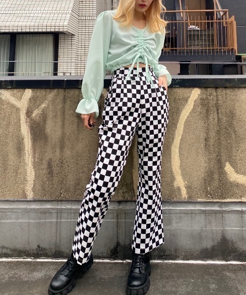 WC(ダブル シー)の「WC/フラッグチェックパンツ(スラックス・レディース・グリーン/ブラック/ブラウン・FREE)」の13枚目の写真