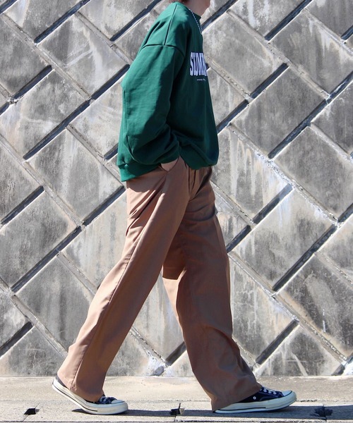 y/m by れぽすけ（イムバイレポスケ）の「-Loose wide straight pants - / ルーズワイドストレートパンツ（スラックス・メンズ・ブラック/ブラウン・MEDIUM/LARGE）」の14枚目の写真