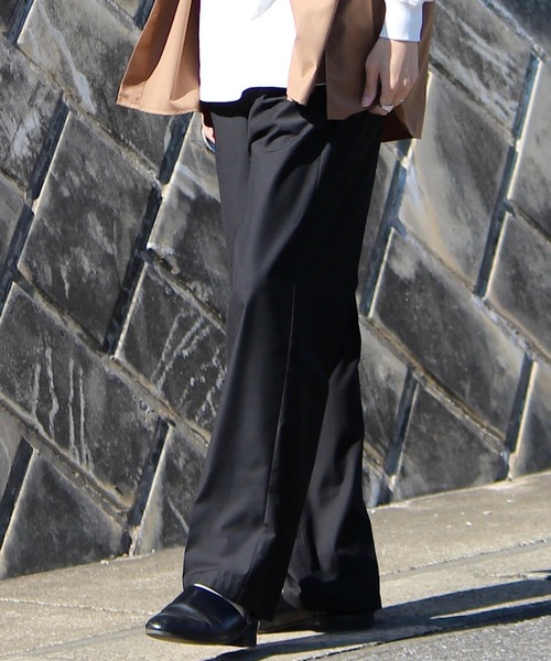 y/m by れぽすけ（イムバイレポスケ）の「-Loose wide straight pants - / ルーズワイドストレートパンツ（スラックス・メンズ・ブラック/ブラウン・MEDIUM/LARGE）」の12枚目の写真