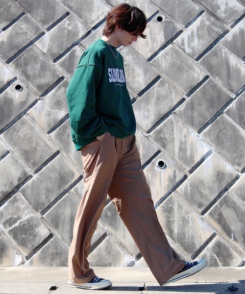 y/m by れぽすけ（イムバイレポスケ）の「-Loose wide straight pants - / ルーズワイドストレートパンツ（スラックス・メンズ・ブラック/ブラウン・MEDIUM/LARGE）」の8枚目の写真