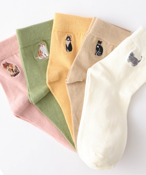 Jubilee(ジュビリー)の「犬猫 刺繍 ロークルーソックス5足セット(ソックス/靴下・レディース・その他1/その他2/その他3/その他12/その他13/その他14/その他10/その他11/その他8/その他4/その他6/その他7/その他5/その他9・FREE)」の20枚目の写真