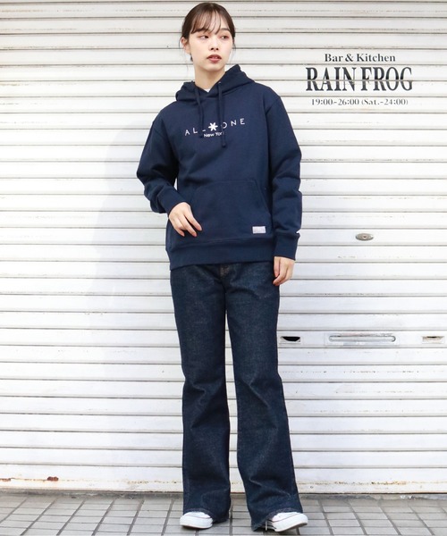 ROOPTOKYO（ループトウキョウ）の「ALL ONE/オールワン BASIC LOGO HOODIE フロントロゴプリント パーカー（パーカー・メンズ・ブラック/ネイビー/オリーブ・S/L/XS/M/XL）」の5枚目の写真