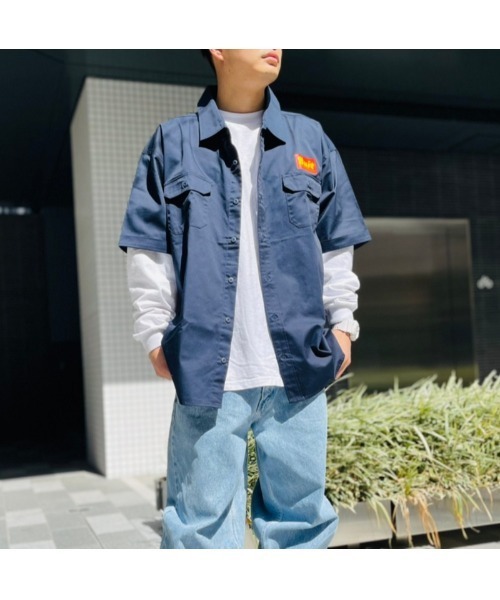 BAIT（ベイト）の「BAIT ベイト MART WORKSHIRTS - 214-BAT-SHT-001（シャツ/ブラウス・メンズ・Navy・M/L）」の2枚目の写真