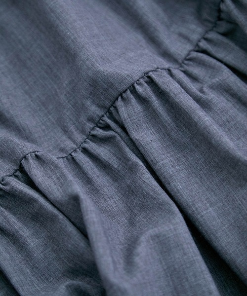 VIS（ビス）の「シャンブレーローンティアードスカート（スカート・レディース・チャコールグレー/ベージュ系その他/ブルー/イエロー・FREE）」の16枚目の写真