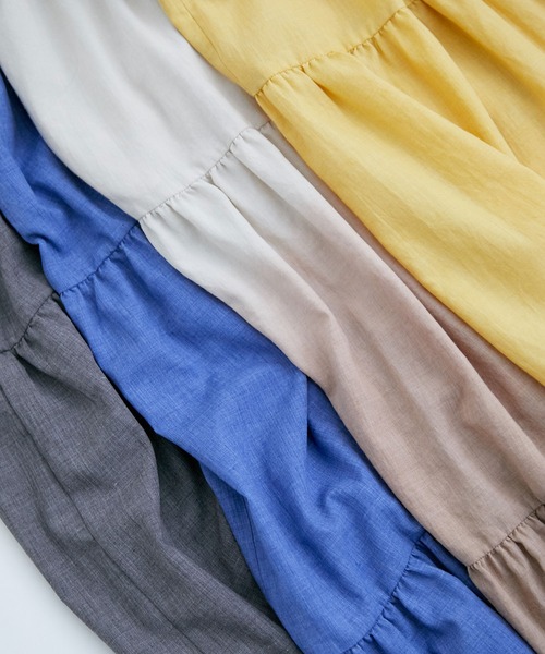 VIS（ビス）の「シャンブレーローンティアードスカート（スカート・レディース・チャコールグレー/ベージュ系その他/ブルー/イエロー・FREE）」の12枚目の写真