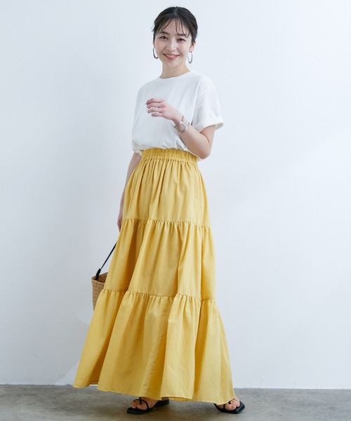 VIS（ビス）の「シャンブレーローンティアードスカート（スカート・レディース・チャコールグレー/ベージュ系その他/ブルー/イエロー・FREE）」の21枚目の写真