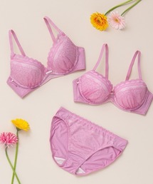 AMOSTYLE BY Triumph（アモスタイルバイトリンプ）の「デイジーシャワー 夢みるブラ ノンワイヤー ブラ＆ショーツセット【A,B,C,Dカップ】AMST1260 HU2+Hikini JX（ブラ&ショーツ）」
