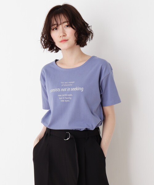 SHOO・LA・RUE（シューラルー）の「◆オトナロゴTシャツ（Tシャツ/カットソー・レディース・ライトブルー/ブラック/ホワイト系・02/03/04）」の3枚目の写真