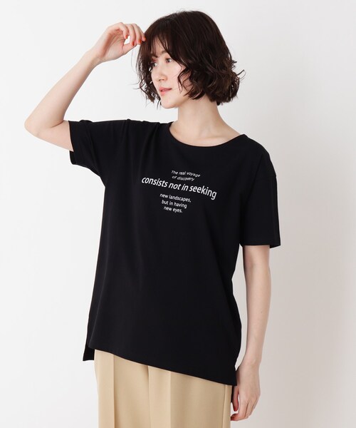 SHOO・LA・RUE（シューラルー）の「◆オトナロゴTシャツ（Tシャツ/カットソー・レディース・ライトブルー/ブラック/ホワイト系・02/03/04）」の2枚目の写真