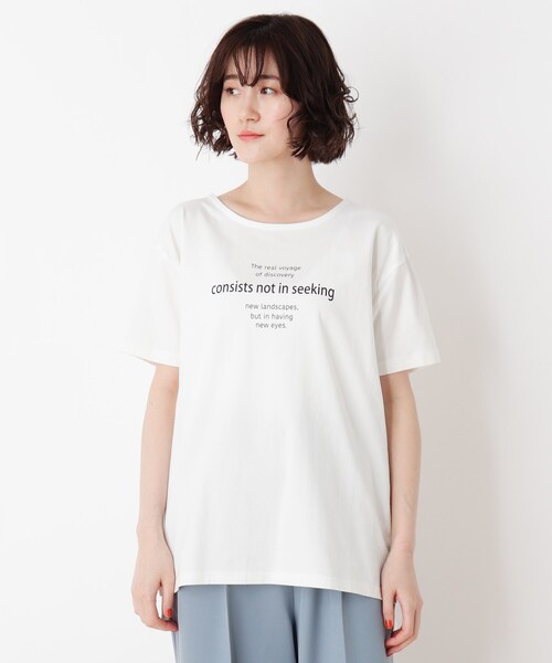 SHOO・LA・RUE（シューラルー）の「◆オトナロゴTシャツ（Tシャツ/カットソー・レディース・ライトブルー/ブラック/ホワイト系・02/03/04）」の4枚目の写真