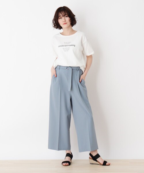 SHOO・LA・RUE（シューラルー）の「◆オトナロゴTシャツ（Tシャツ/カットソー・レディース・ライトブルー/ブラック/ホワイト系・02/03/04）」の7枚目の写真