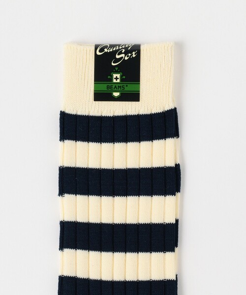 BEAMS PLUS(ビームスプラス)の「BEAMS PLUS / リブ ボーダーソックス(ソックス/靴下・メンズ・インディゴブルー/マスタード/ホワイト/ワイン/グリーン/イエロー系その他6/ブラック・ONE SIZE)」の10枚目の写真