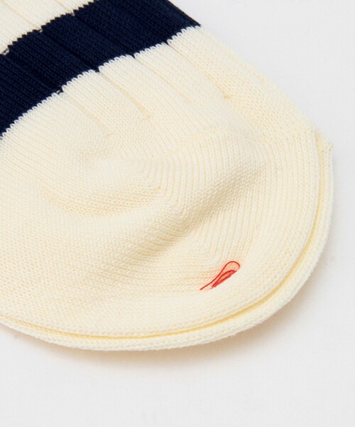 BEAMS PLUS(ビームスプラス)の「BEAMS PLUS / リブ ボーダーソックス(ソックス/靴下・メンズ・インディゴブルー/マスタード/ホワイト/ワイン/グリーン/イエロー系その他6/ブラック・ONE SIZE)」の13枚目の写真