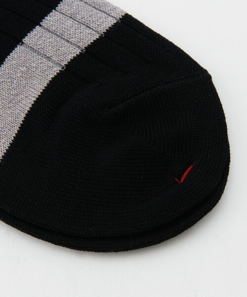 BEAMS PLUS(ビームスプラス)の「BEAMS PLUS / リブ ボーダーソックス(ソックス/靴下・メンズ・インディゴブルー/マスタード/ホワイト/ワイン/グリーン/イエロー系その他6/ブラック・ONE SIZE)」の18枚目の写真