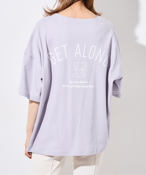 OLIVE des OLIVE（オリーブデオリーブ）の「アニマルBIGTシャツ（Tシャツ/カットソー・レディース・ベージュ/オフホワイト/ピンク/ラベンダー/スミクロ・FREE）」の4枚目の写真