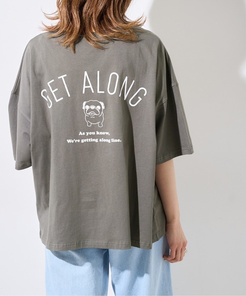 OLIVE des OLIVE（オリーブデオリーブ）の「アニマルBIGTシャツ（Tシャツ/カットソー・レディース・ベージュ/オフホワイト/ピンク/ラベンダー/スミクロ・FREE）」の3枚目の写真