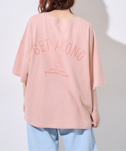 OLIVE des OLIVE（オリーブデオリーブ）の「アニマルBIGTシャツ（Tシャツ/カットソー・レディース・ベージュ/オフホワイト/ピンク/ラベンダー/スミクロ・FREE）」の5枚目の写真