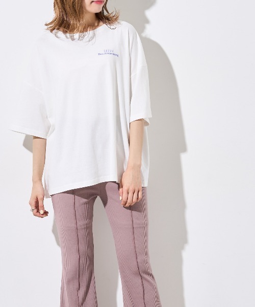 OLIVE des OLIVE（オリーブデオリーブ）の「アニマルBIGTシャツ（Tシャツ/カットソー・レディース・ベージュ/オフホワイト/ピンク/ラベンダー/スミクロ・FREE）」の8枚目の写真